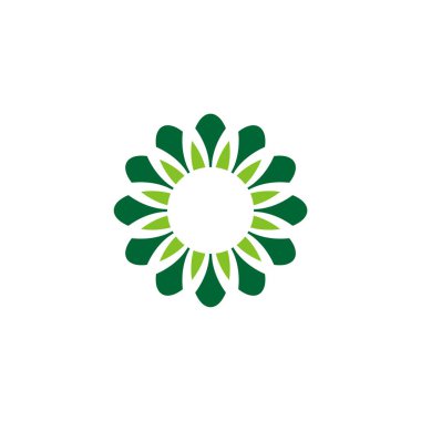 Yıldız çiçek süs işareti logo şablonu beyaz arka plan üzerinde