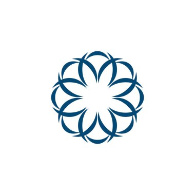 Yıldız çiçek süs işareti logo şablonu beyaz arka plan üzerinde