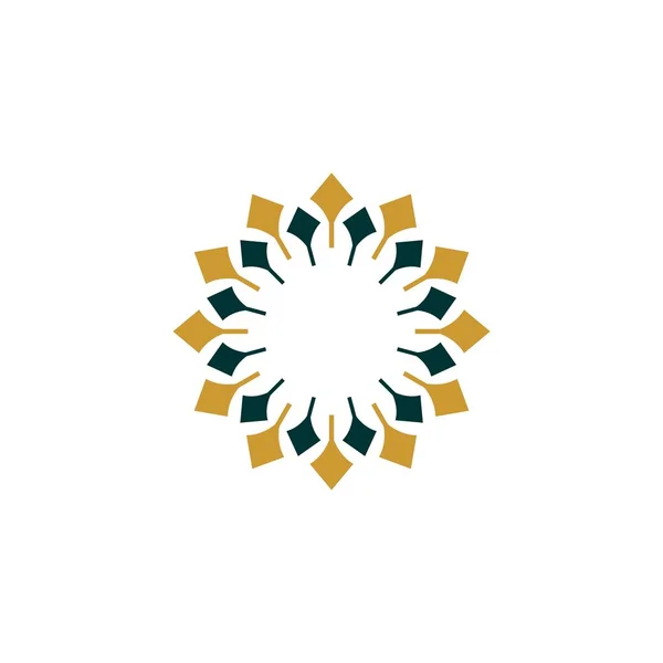 Estrela Flor Ornamental Sinal Logotipo Modelo Fundo Branco — Vetor de Stock