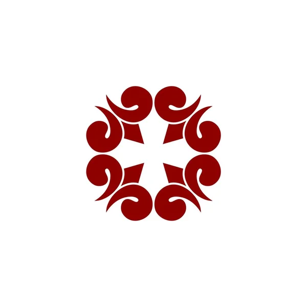 Απλό Λογότυπο Στο Floral Θέμα Λευκό Φόντο — Διανυσματικό Αρχείο