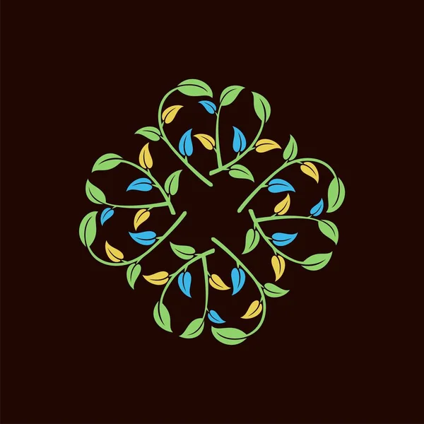 Простой Логотип Цветочной Теме Белом Фоне — стоковый вектор