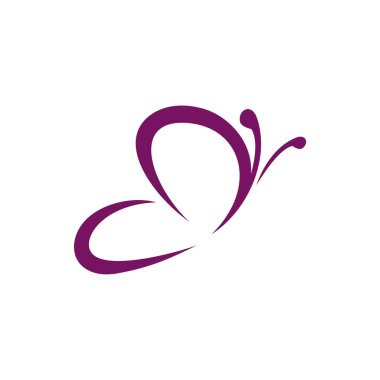 Kelebek simge vektör Logo şablonu