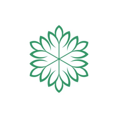 Beyaz arka plan üzerinde floral tema basit logo