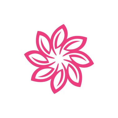 Beyaz arka plan üzerinde floral tema basit logo
