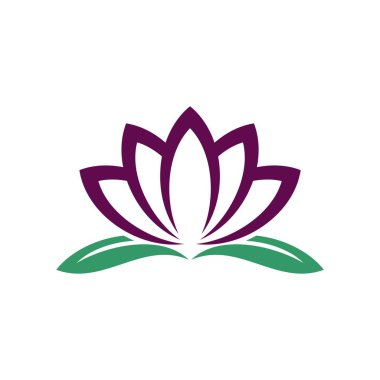 Beyaz arka plan üzerinde floral tema basit logo