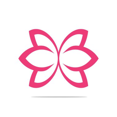 Çiçek çiçek / pembe kelebek Logo şablonu