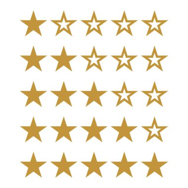 Beyaz arka plan üzerinde yaratıcı yıldız şekli logolar kümesi