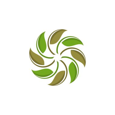 Beyaz arka plan üzerinde floral tema basit logo