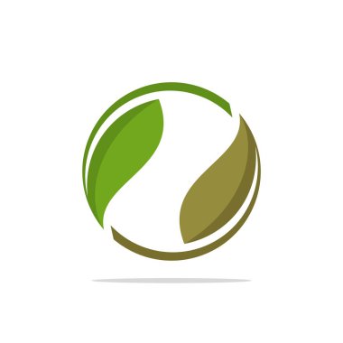 Beyaz arka plan üzerinde floral tema basit logo