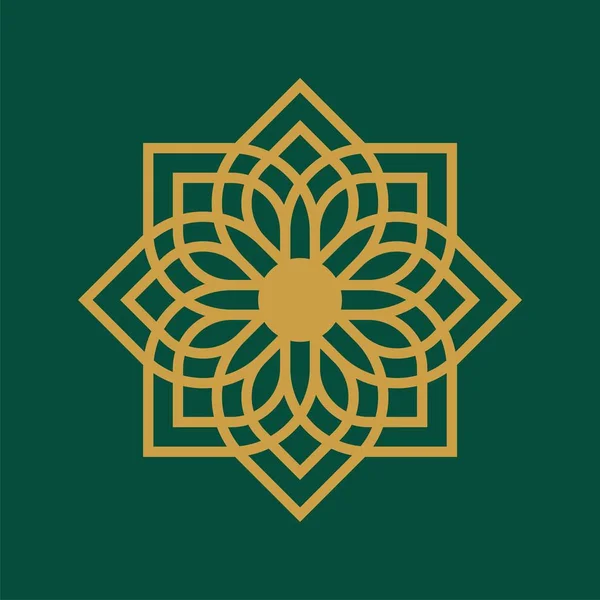 Star Flower Ornamental Sign Logo Șablon — Vector de stoc