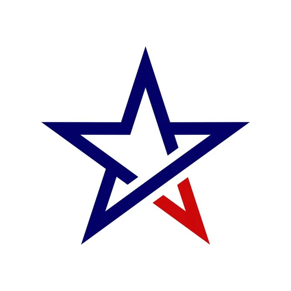 Logo Creativo Forma Estrella Sobre Fondo Blanco — Vector de stock