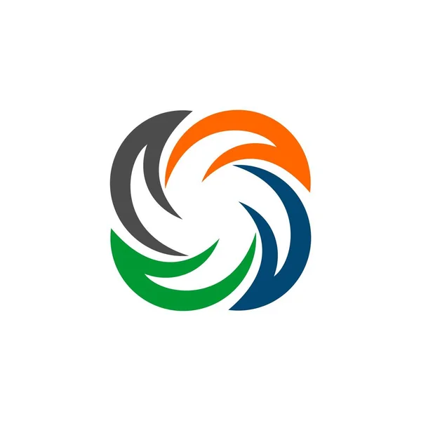 Templat Star Swoosh Colorful Logo - Stok Vektor