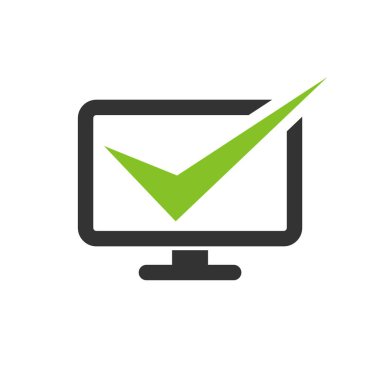 Ekran bilgisayar onay işareti Logo şablonu