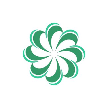 Beyaz arka plan üzerinde floral tema basit logo