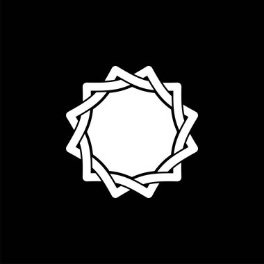 Daire yıldız süs Logo şablonu