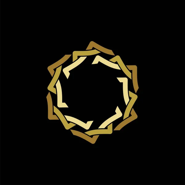Circle Star Ornamental Logo Template — Stock Vector