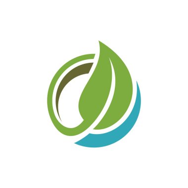 Daire Logo şablonu yaprak yeşil