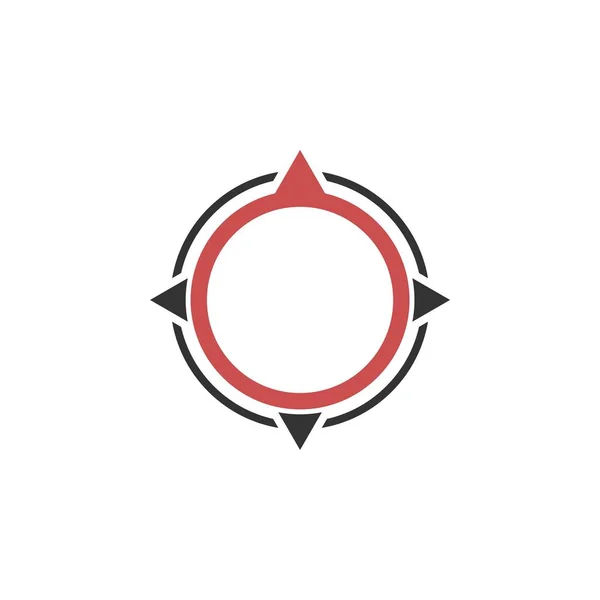 Cirkel Kompassros Logotyp Mall — Stock vektor