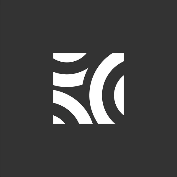 Swoosh Abstrak Templat Logo Alun Alun - Stok Vektor
