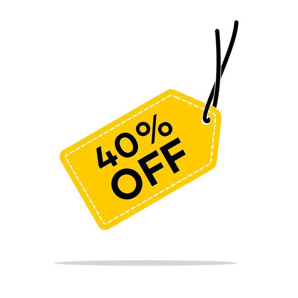 40% Discount Hang Tag Vector Template. Flat Design