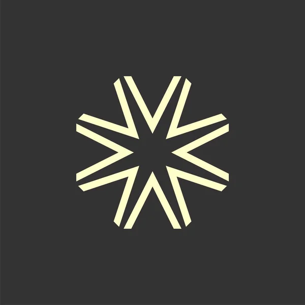 Modelo Logotipo Ornamental Linhas Estrela Círculo — Vetor de Stock