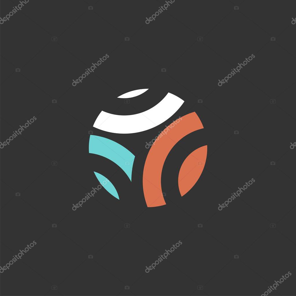 Abstract Swoosh in Circle Logo Template