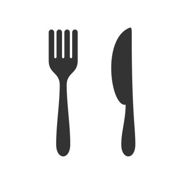 Simge Logo şablonu - çatal, bıçak yemek