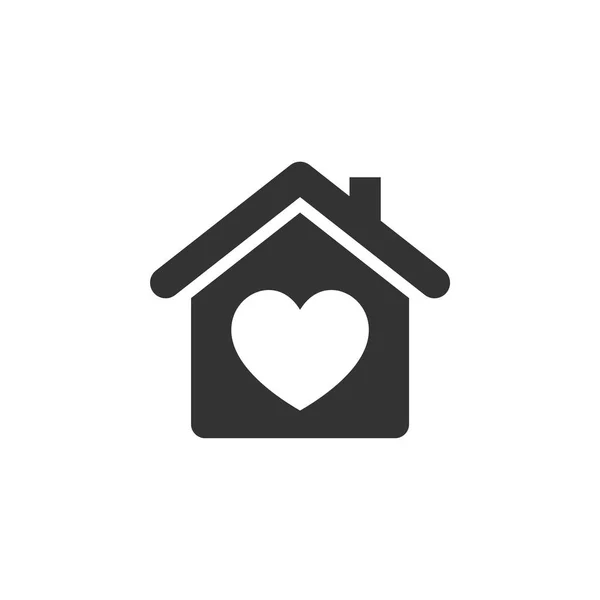 Love Home House Icon Logo Template — Stock Vector