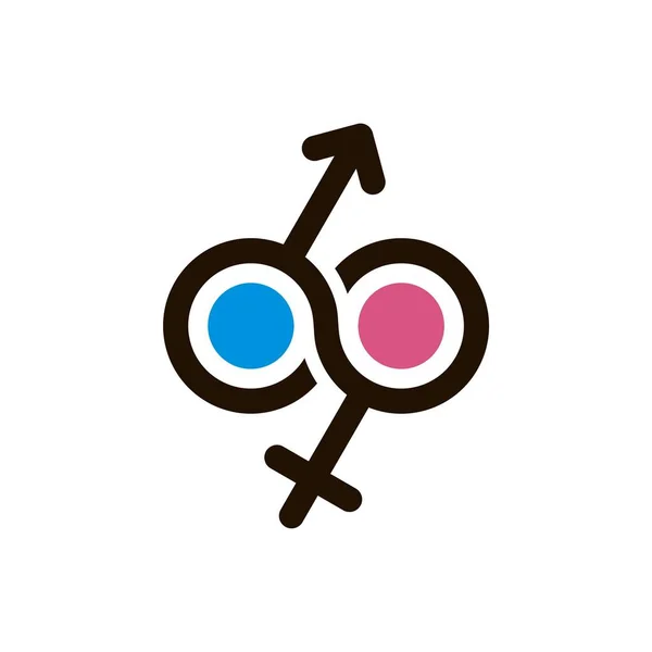 Modèle Logo Icône Féminin Masculin — Image vectorielle