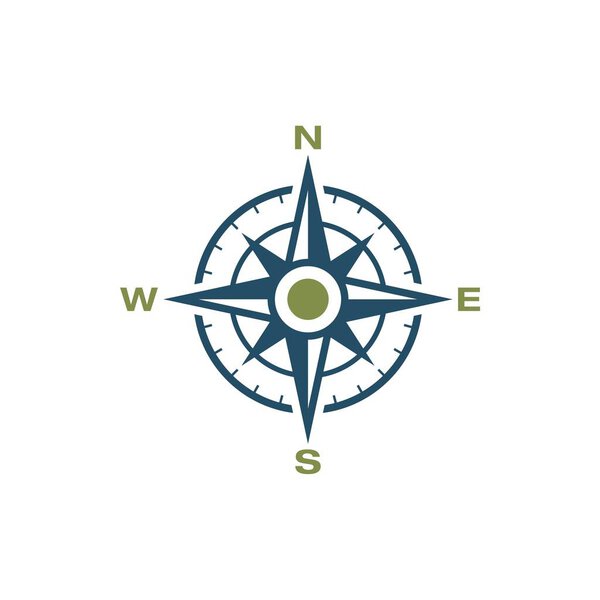 Compass Rose Icon Logo Template