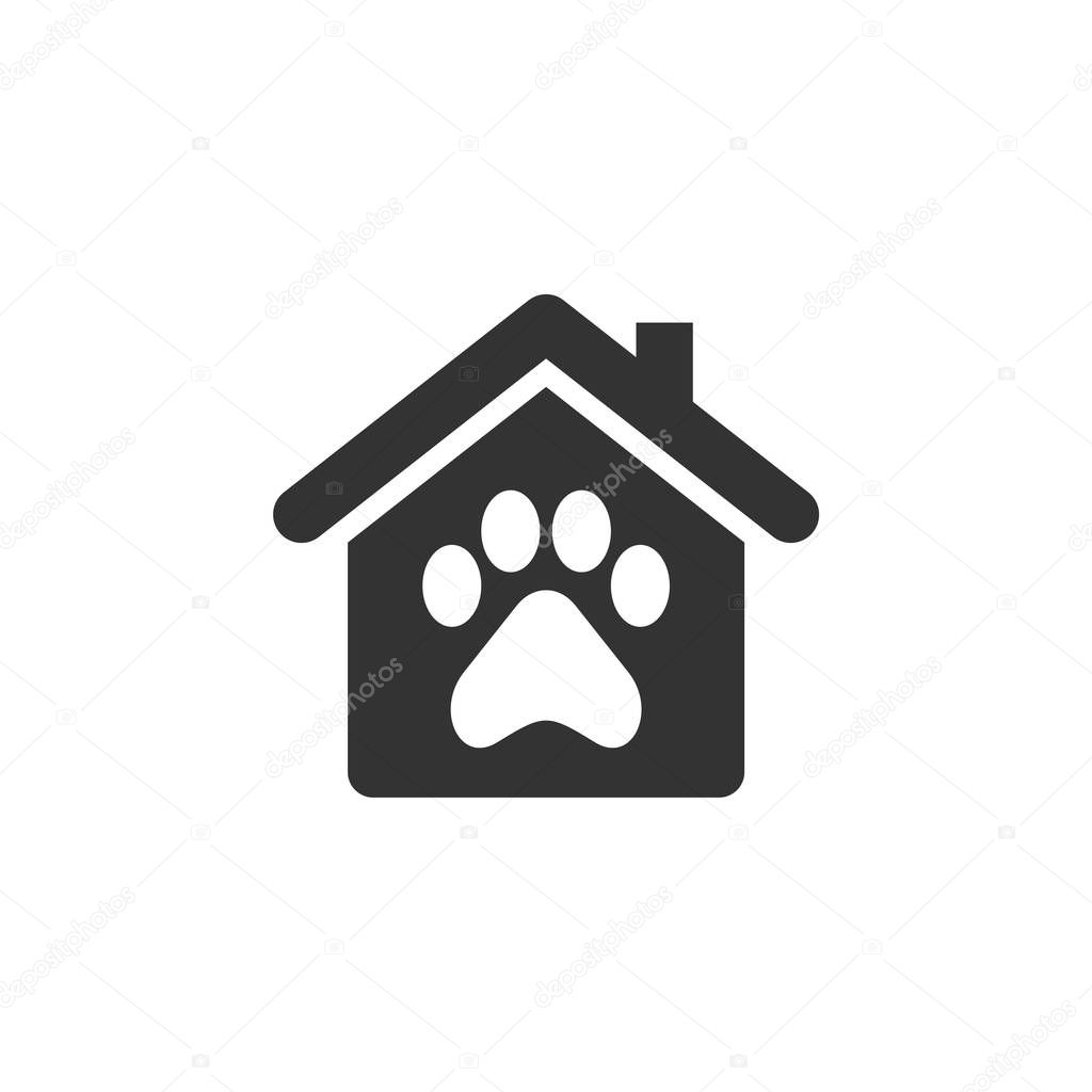 Paw print, Pet Home / House Icon Logo Template