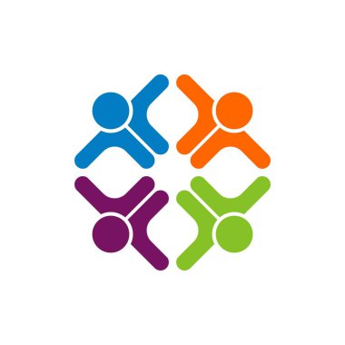 Takım çalışması vektör logo şablonu