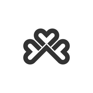 Üç yaprak yonca süs Logo şablonu