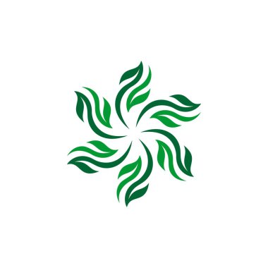 Desen Logo şablonu yıldız yeşil yaprakları