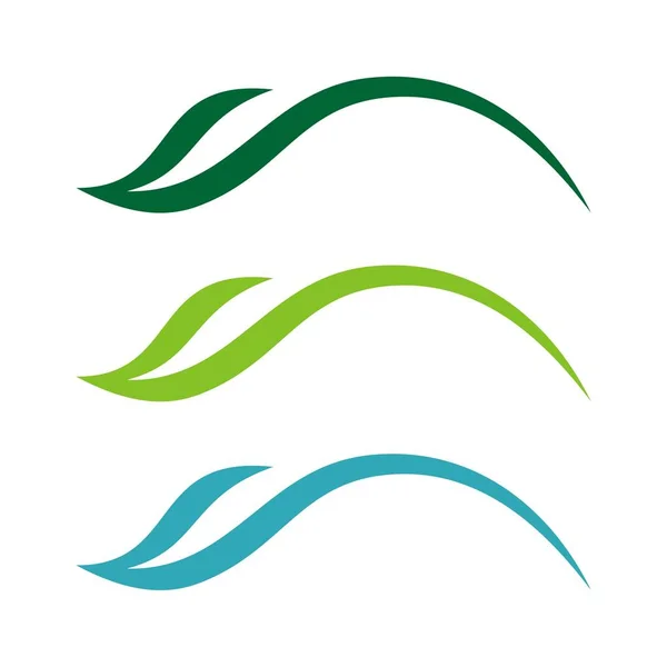 Plantilla Logotipo Tallo Largo Hoja Verde — Vector de stock