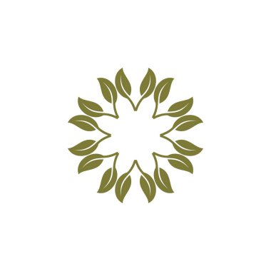Logo şablonu yıldız yeşil yaprakları