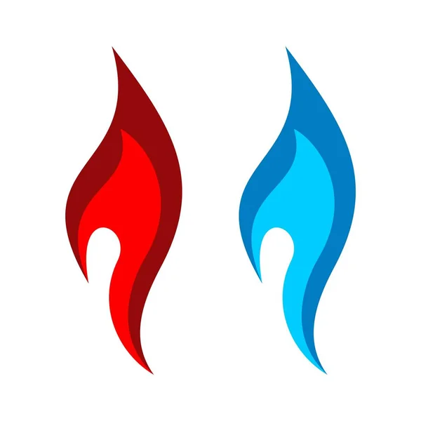 Spirit Flame Api Merah Atau Biru Warna Logo Templat - Stok Vektor