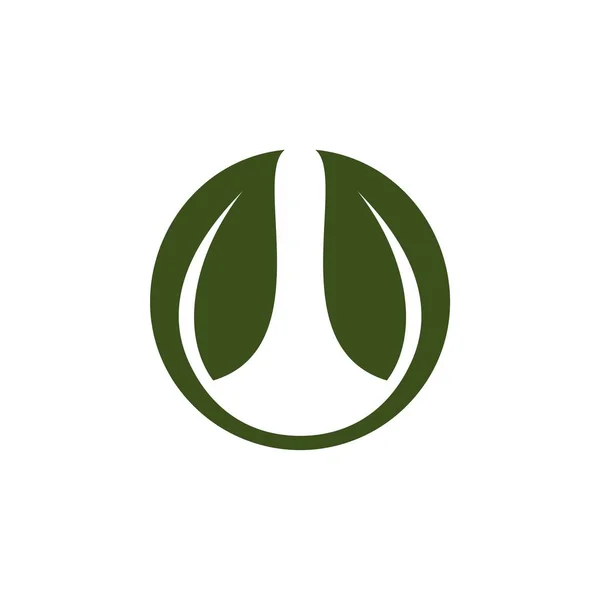 Plantilla Logotipo Circle Green Leaves — Vector de stock