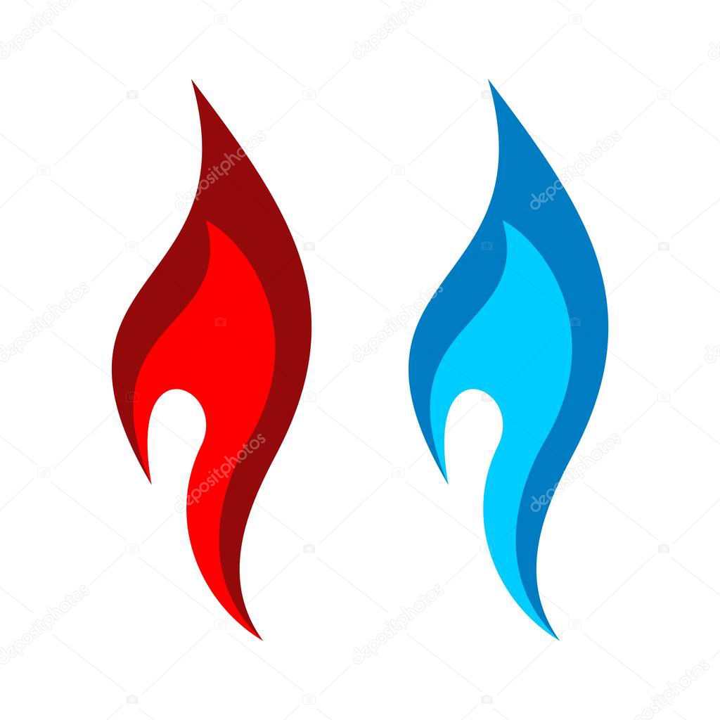 Spirit Flame Fire Red or Blue Color Logo Template