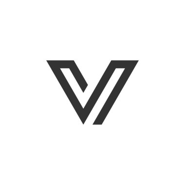 V harfi logo şablonu