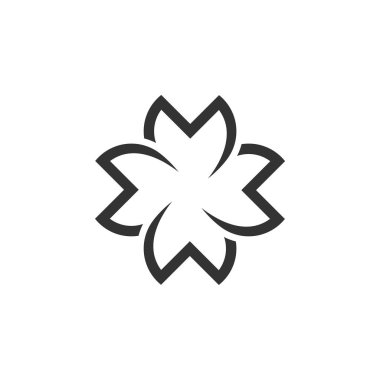 M harfi çiçek Logo şablonu