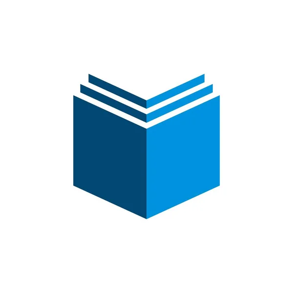 Modello Logo Libro Blu — Vettoriale Stock