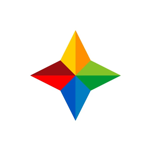 Vier Sterren Kleurrijke Logo Sjabloon — Stockvector