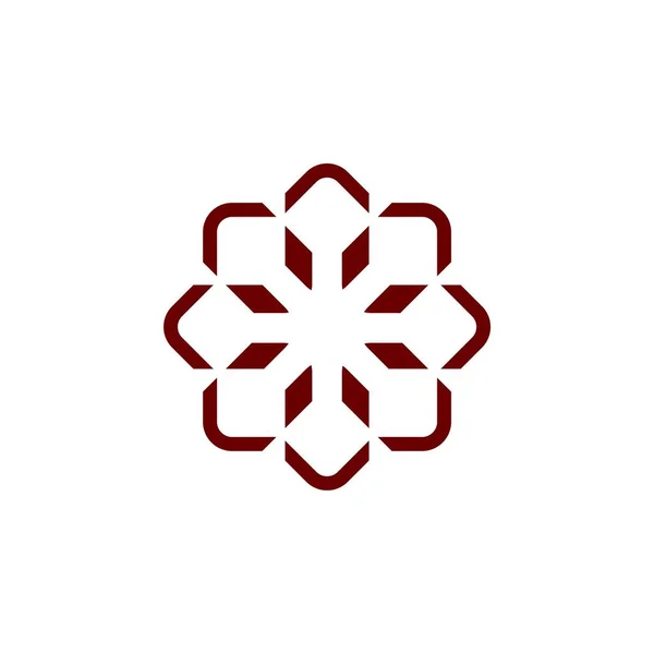 花パターンの装飾的なロゴのテンプレート — ストックベクタ