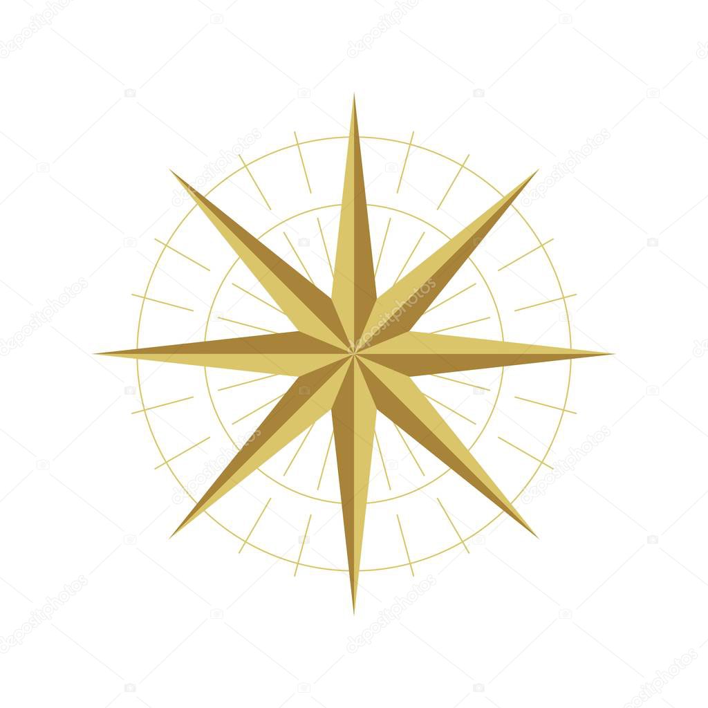 Gold Star Compass Rose Logo Template