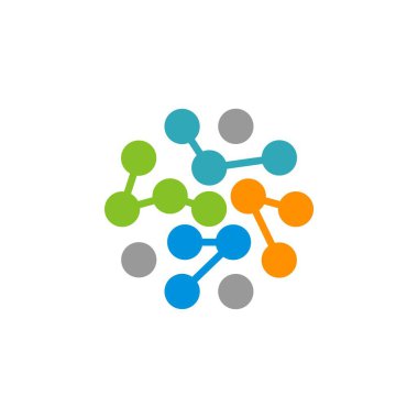 Daire nokta parçacık Logo şablonu
