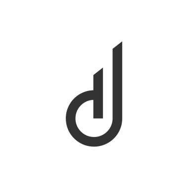 D harfi tek renkli Logo şablonu