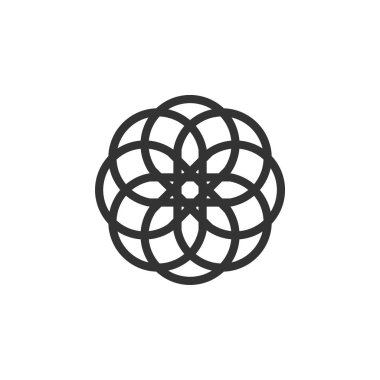 Daire dekoratif çiçek Logo şablonu