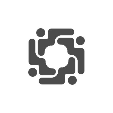 Soyut insan şekil Cross logo şablonu