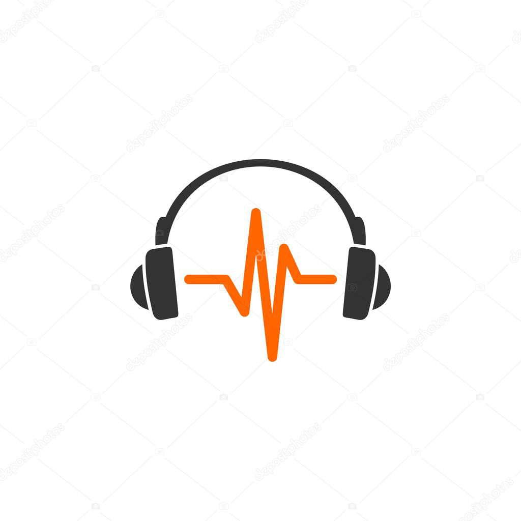 Headphone icon vector Logo Template